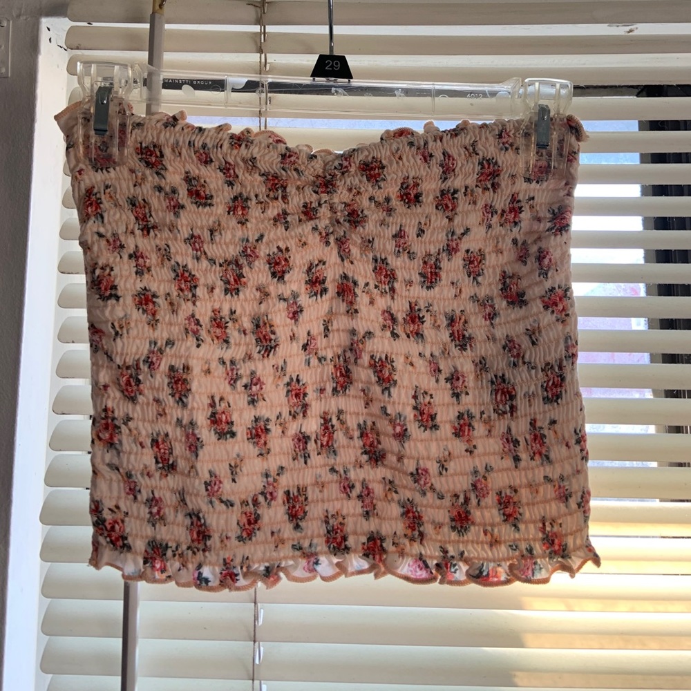 Pink Flower Tube Top
